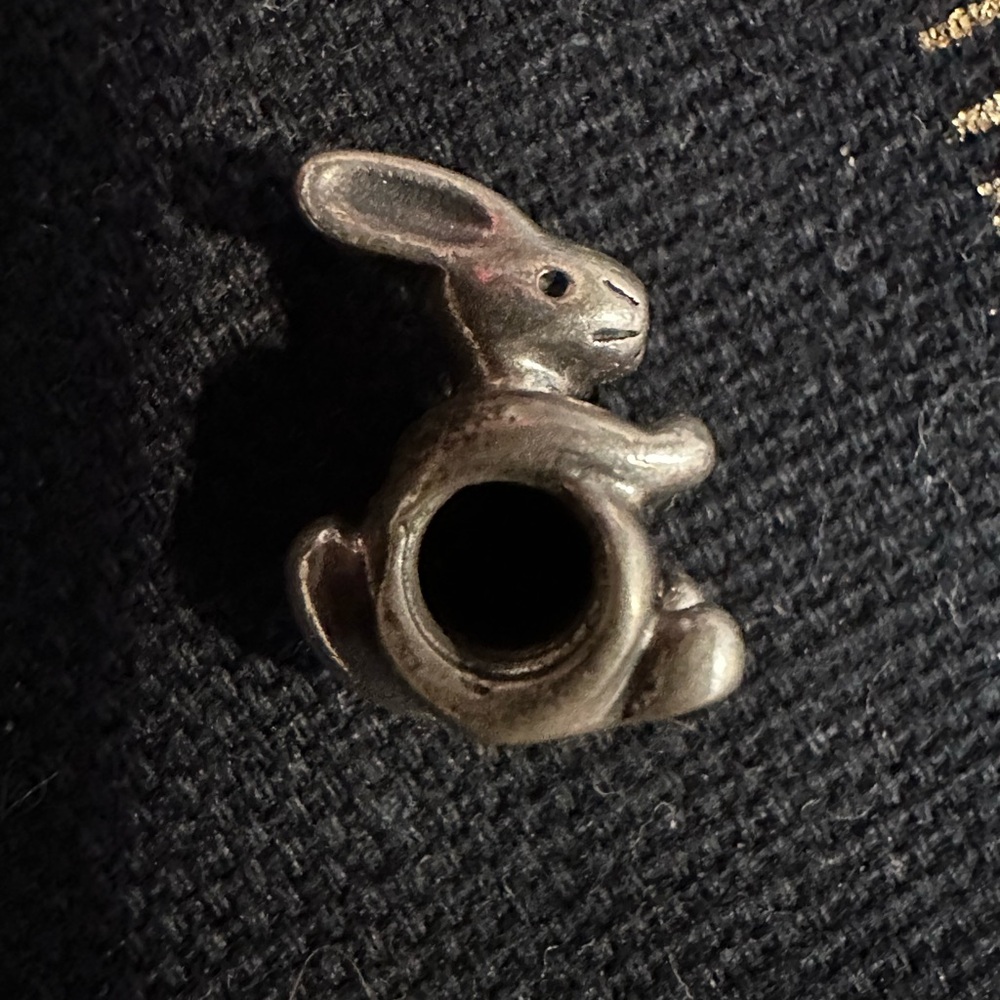 Pandora Silver Rabbit Charm , 925 silver , twist or slide on